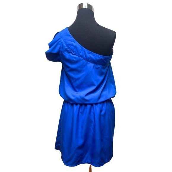 Angie One Shoulder Royal Blue Mini Dress Size Medium - Picture 4 of 16
